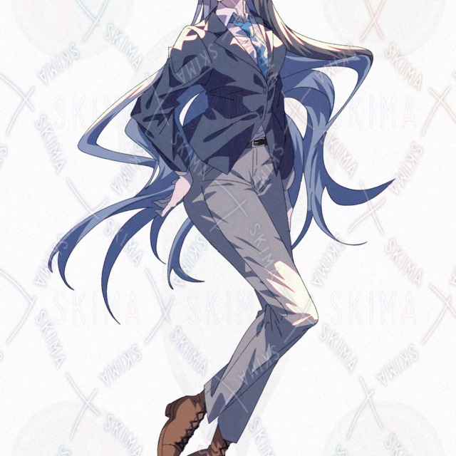 Image 2 of Long Suit with Blue Inner for Women and Girls – Modern Fantasy Style – Variations Available