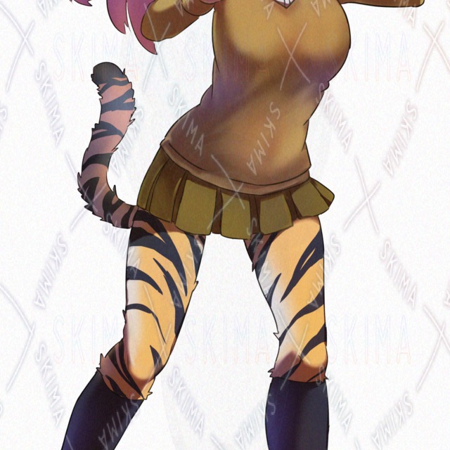 Image 9 of 10 Expressions: High School Girl with Tiger-Print Ponytail