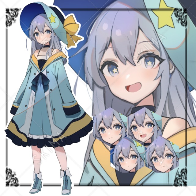 【adopt】魔法使いの女の子【表情差分4種｝