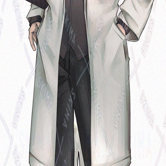 【表情差分8種】白衣に眼鏡の男性の商品画像8枚目