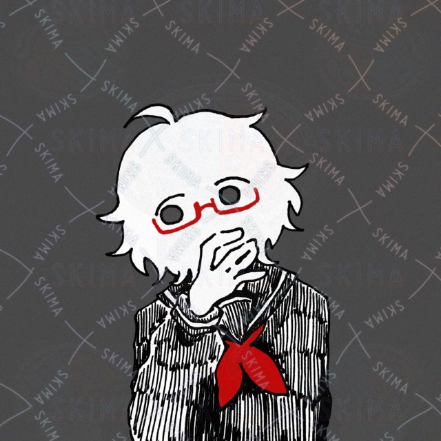 Hand-drawn sailor uniform girl with red glasses social media icon 的商品圖片