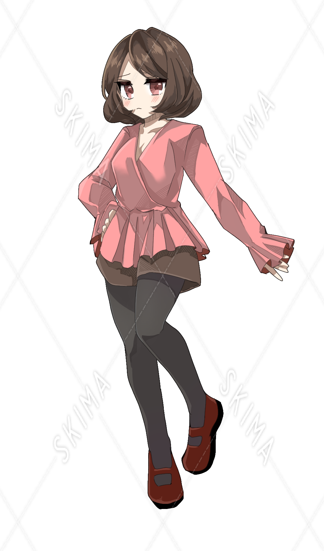 茶髪ボブの子 立ち絵 表情差分４種 スキマ スキルのオーダーメイドマーケット Skima
