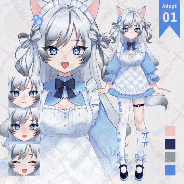 ネモフィラブルー猫メイドちゃん