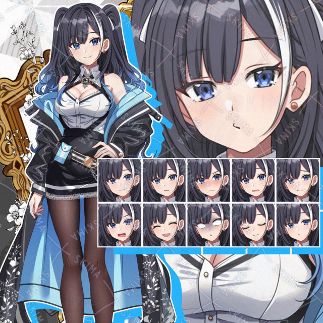 【表情10種】生意気な雰囲気のハーフツイン少女