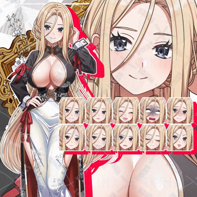 【表情10種類】セクシードレスのファンタジー系お姉さん