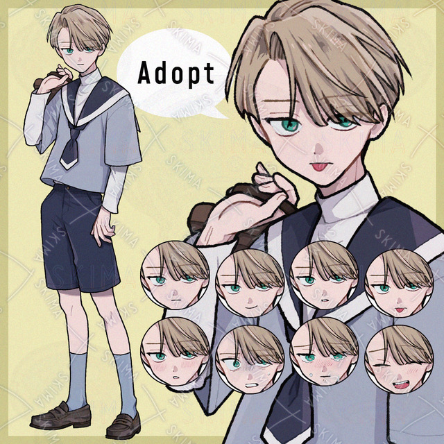 セーラー襟の少年　金髪　表情差分8種の商品画像