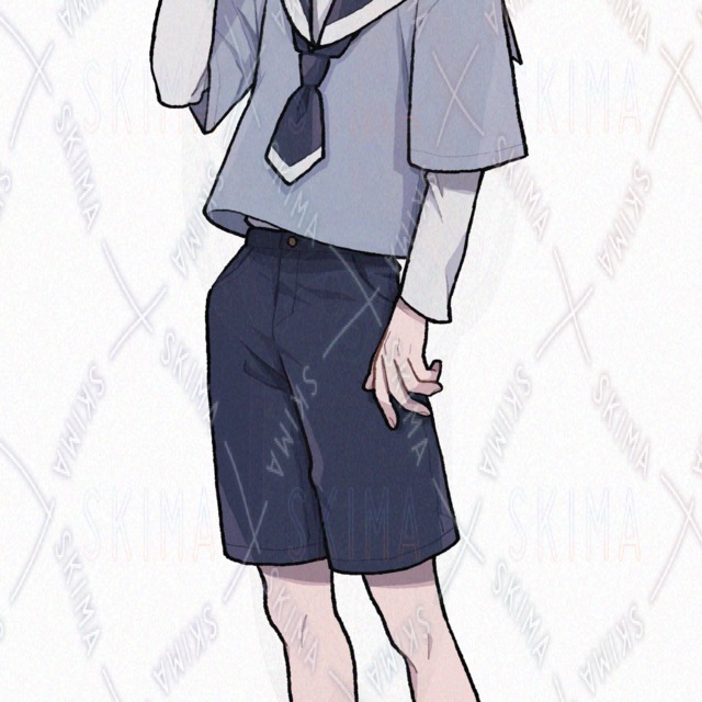 セーラー襟の少年　金髪　表情差分8種の商品画像3枚目