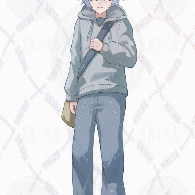 【表情10種】銀髪のパーカー男の子【立ち絵】の商品画像10枚目