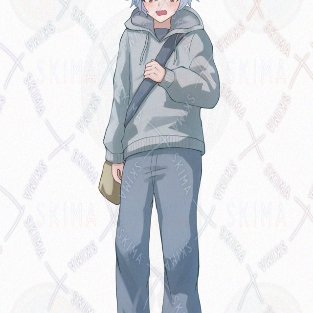 【表情10種】銀髪のパーカー男の子【立ち絵】の商品画像11枚目