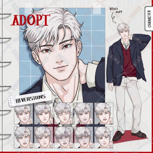 【表情10種】学生服の青年の商品画像