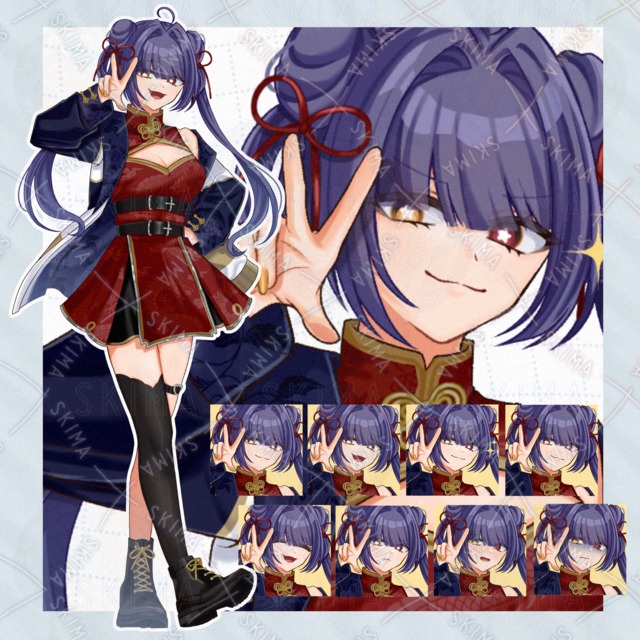 チャイナ服の女性【表情差分８種】の商品画像