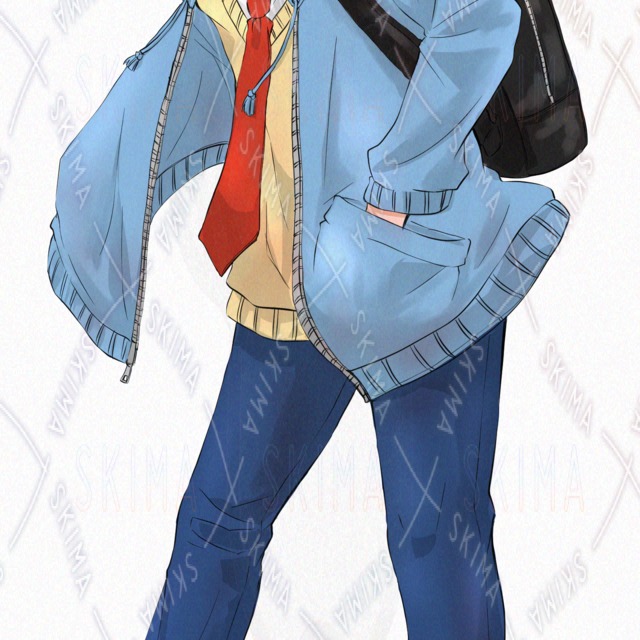 입체그림】개띠 남고생｜표정 6+개 귀・꼬리 ON/OFF 상품 이미지 5번째