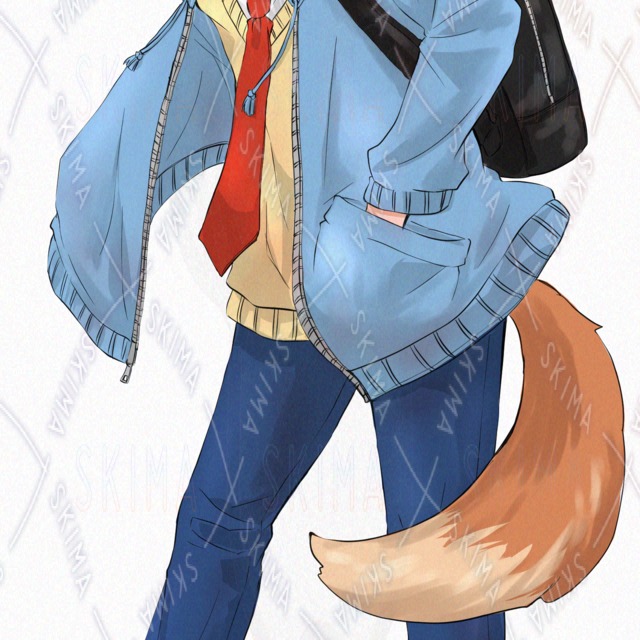 입체그림】개띠 남고생｜표정 6+개 귀・꼬리 ON/OFF 상품 이미지 8번째