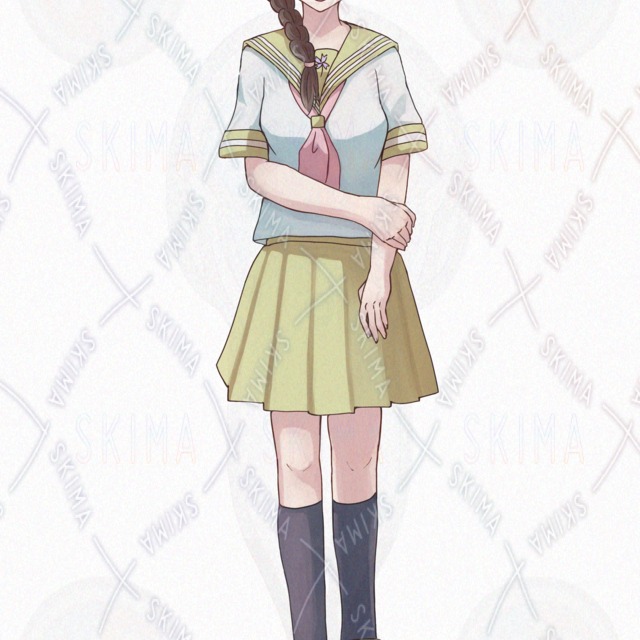 10가지 표정】머리띠를 두른 안경 소녀【서 있는 그림 상품 이미지 11번째