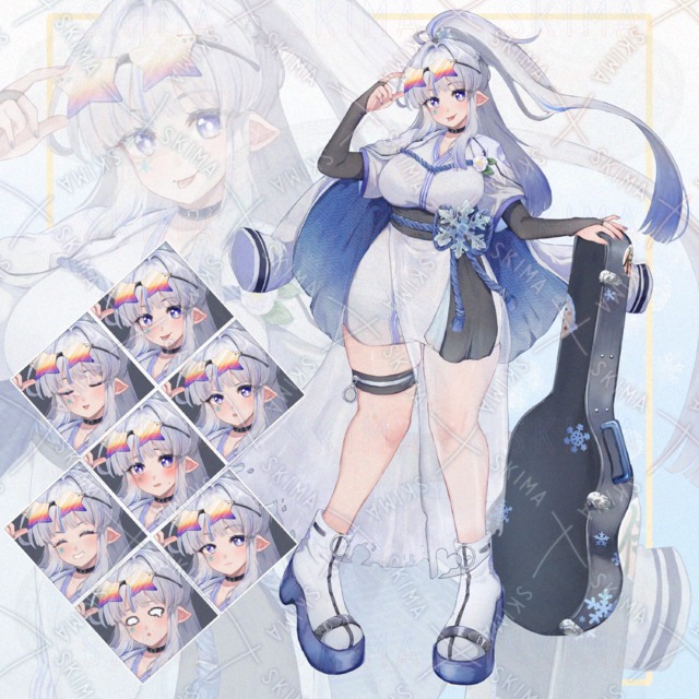 Image of Yuki-onna Rock-Style Character Art – Girl with Guitar Case