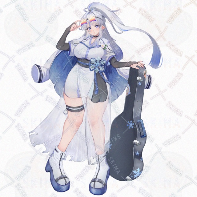 Image 7 of Yuki-onna Rock-Style Character Art – Girl with Guitar Case