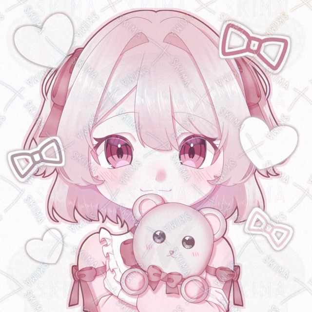 Image of Pink Bear and Girl Icon — Variations Included