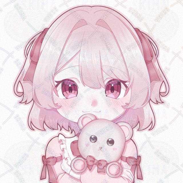 아이콘/차이】분홍색 곰과 여자 아이 상품 이미지 3번째