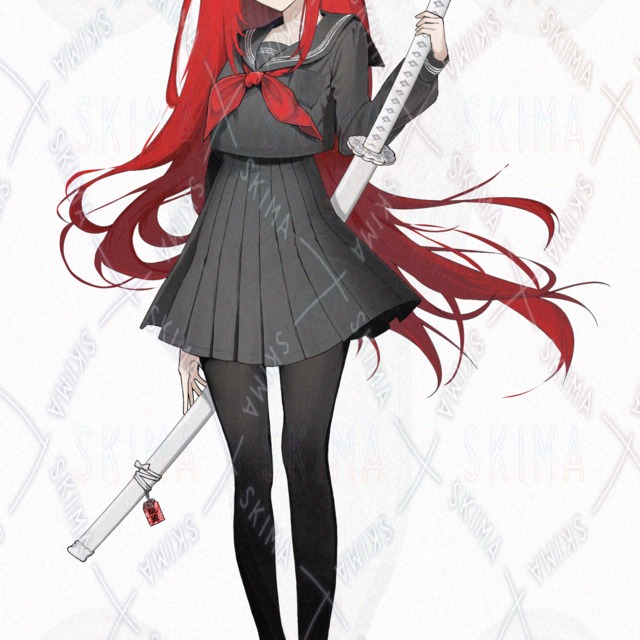 Image 7 of Standing Illustration: Girl in Uniform — 6 Expressions