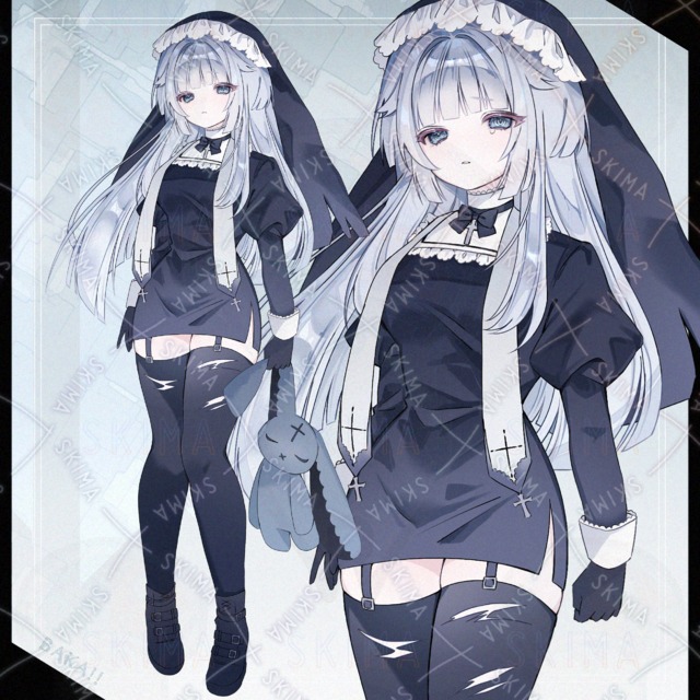 碧眼ロングヘアシスター【表情6種】【小物差分】の商品画像