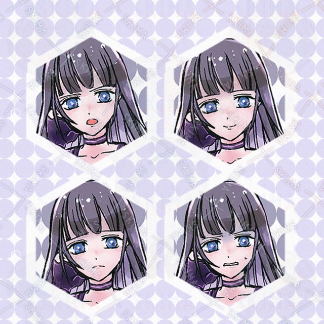 黒髪ロングのクール系少女【差分4種】の商品画像2枚目