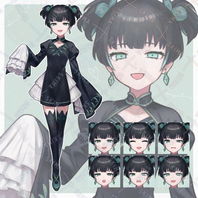 【表情6種】フリル袖の女の子の商品画像