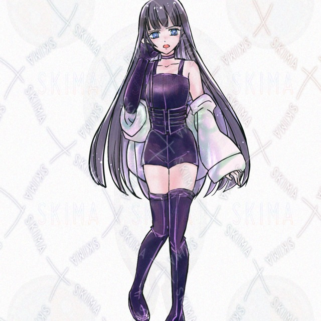 黒髪ロングのクール系少女【差分4種】の商品画像4枚目