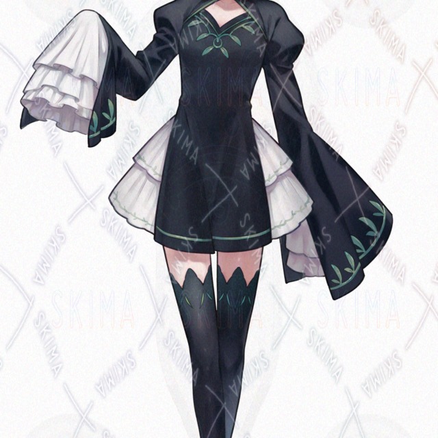 【表情6種】フリル袖の女の子の商品画像3枚目