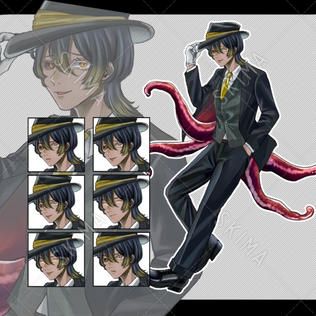 褐色の青年【表情差分6種】