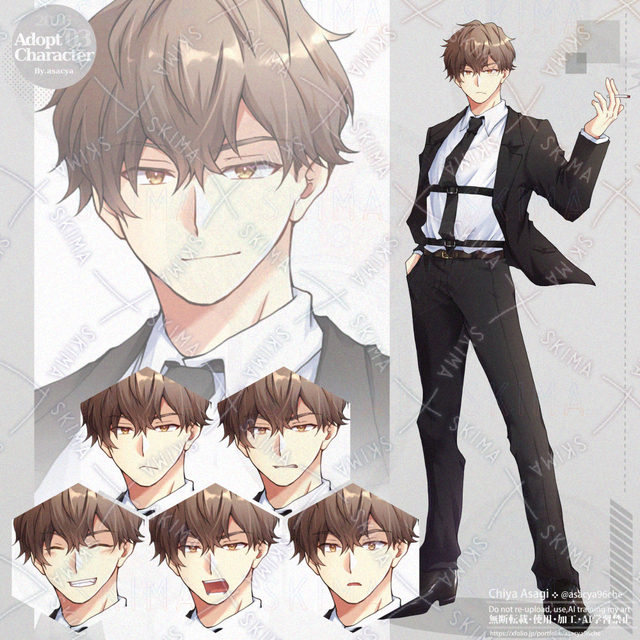 【表情6種】スーツ男性の商品画像