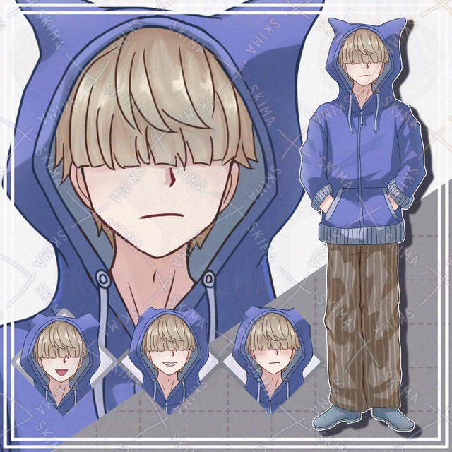 【表情10種】メカクレ男子【立ち絵】の商品画像