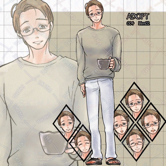 ゆるふわセーターのおじさん【表情差分6種】の商品画像