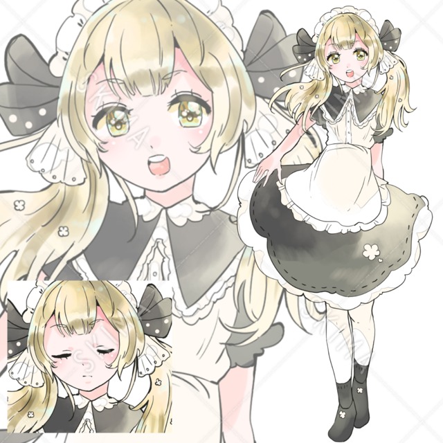 女の子の全身イラスト 立ち絵 メルヘンなメイド スキマ スキルのオーダーメイドマーケット Skima