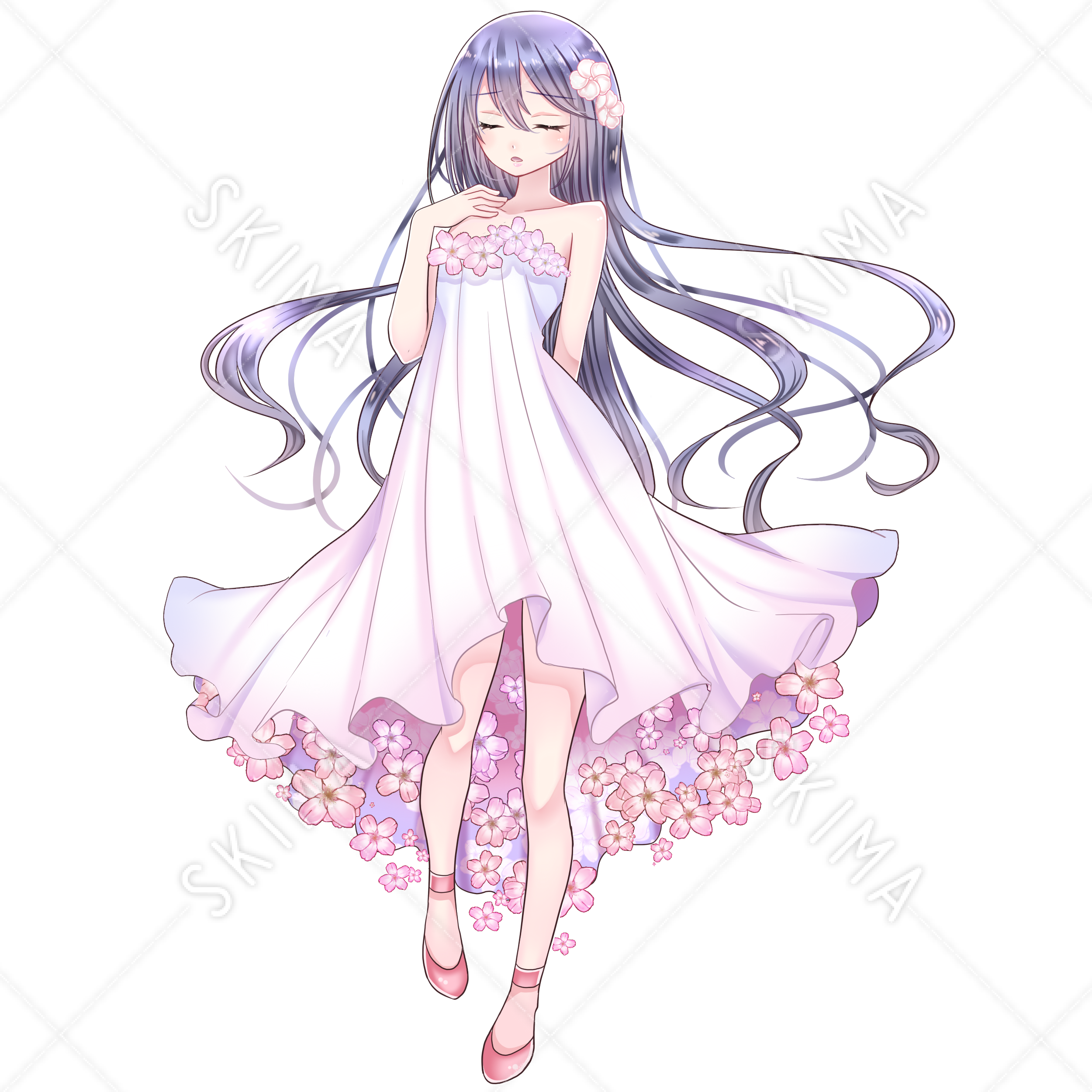 花のドレスの少女 表情差分6つ スキマ スキルのオーダーメイドマーケット Skima