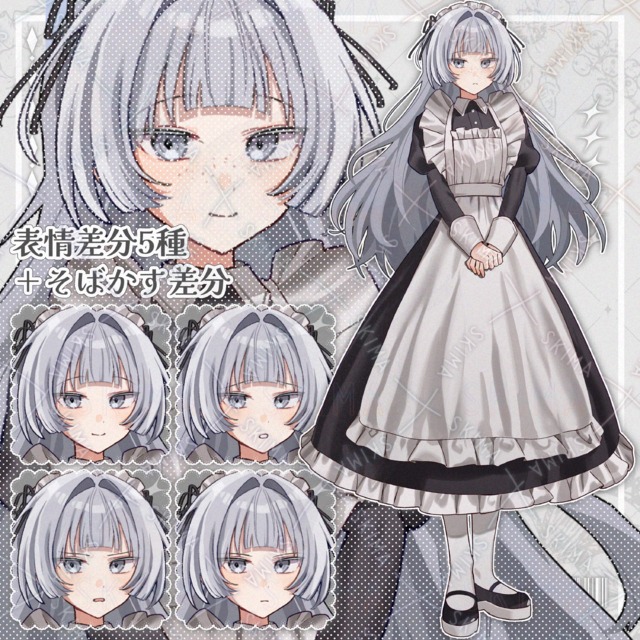 Image of [5 Expressions + Variations] Silver-Haired Maid