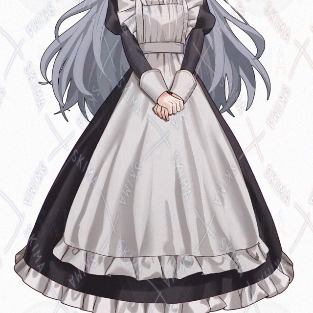 표정 5종 + 차이점] 은발 메이드 상품 이미지 5번째