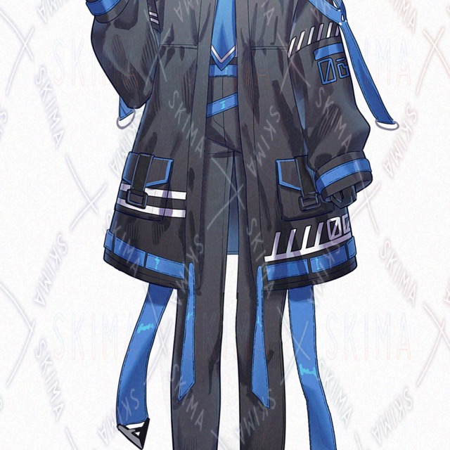 【表情10種】サイバー風銀髪キャラの商品画像2枚目