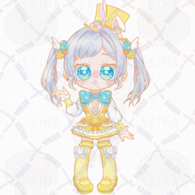 Image 5 of Sweet-Natured Bunny-Eared Easter Girl (Yellow)