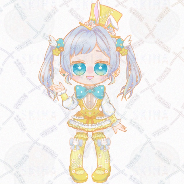 Image 6 of Sweet-Natured Bunny-Eared Easter Girl (Yellow)