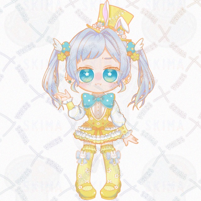 Image 7 of Sweet-Natured Bunny-Eared Easter Girl (Yellow)