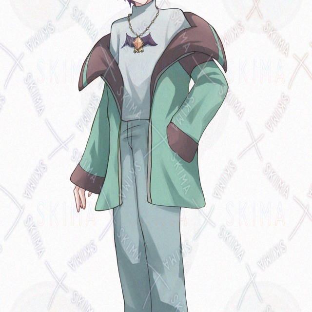 【表情10種】紫髪の私服男性【立ち絵】の商品画像7枚目