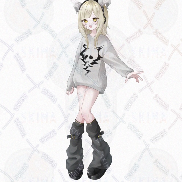 【キャラデザシート付】羊ヘッドホンの女の子の商品画像3枚目