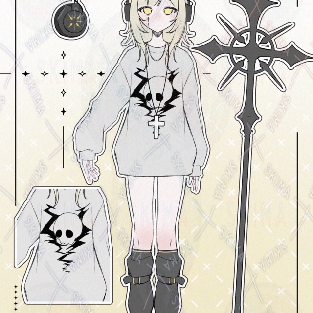 【キャラデザシート付】羊ヘッドホンの女の子の商品画像10枚目