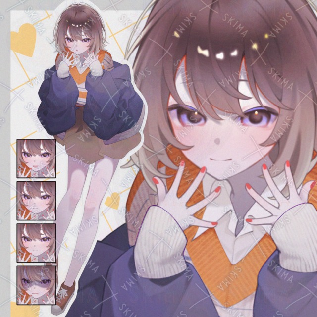 [Adopto] Almond-Eyed Brown-Haired Girl – 10 Expression Variations 的商品圖片