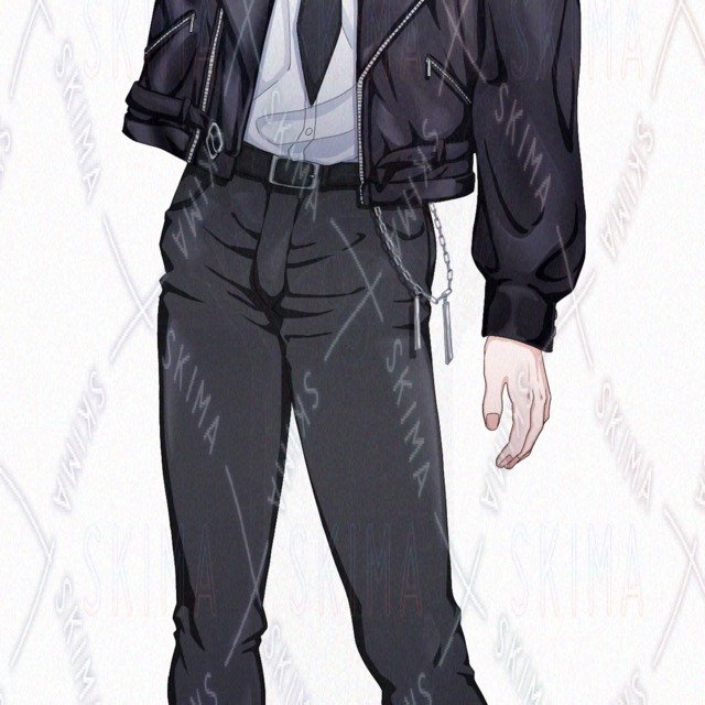 10가지 표정】레더 재킷을 입은 청년 상품 이미지 2번째