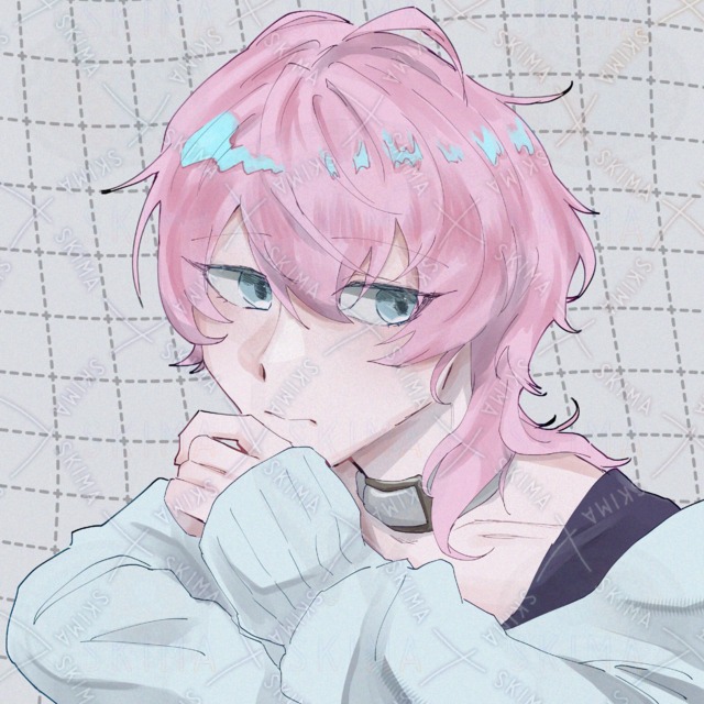 【SNSアイコン】ピンク髪の青年の商品画像