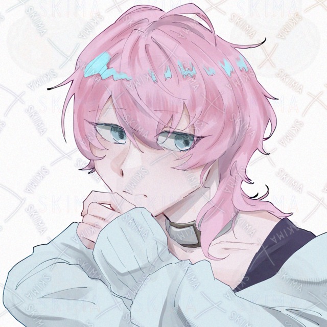 【SNSアイコン】ピンク髪の青年の商品画像3枚目