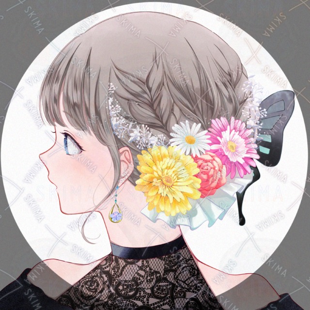 お花と女の子（アイコンサイズ）の商品画像