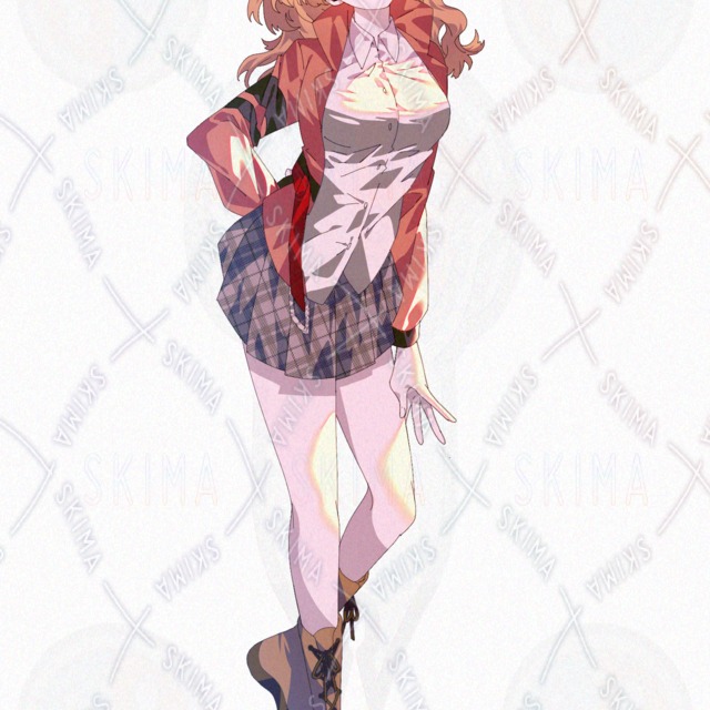 Image 2 of Cyber School Uniform for Women and Girls – Modern Fantasy Twins – Orange and Red Variations