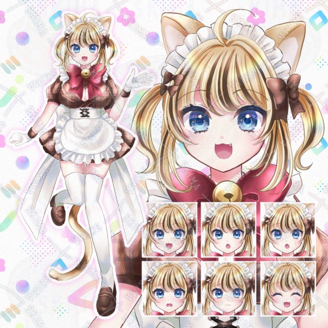 【SALE】ねこみみメイドの女の子【表情6種】